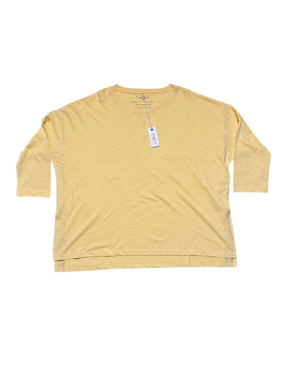 NEW Mersea Catalina Slub Tee Sunlight Size P (Petite) Oversized Fit 100% Cotton